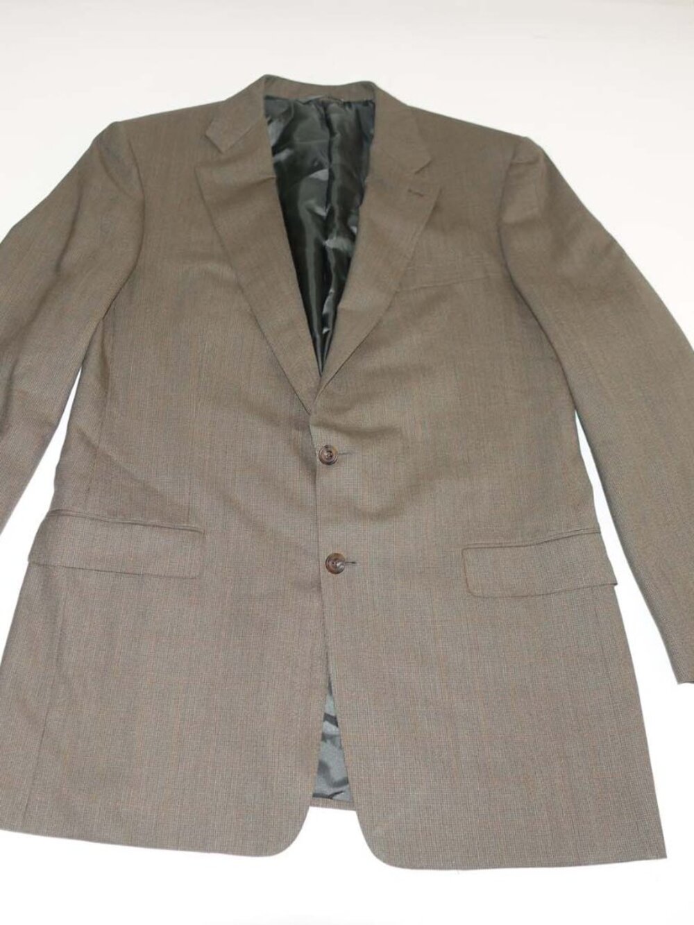 Hickey Freeman Men's Suit Jacket Size 42 Long Olive Green 2 Button 100% Wool 42L